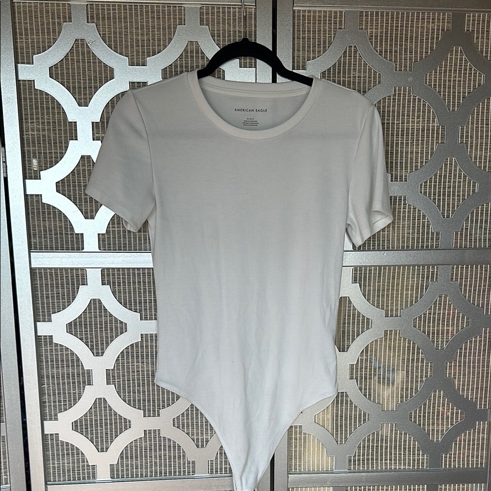 American Eagle Outfitters White Asymmetrical Bodysuit